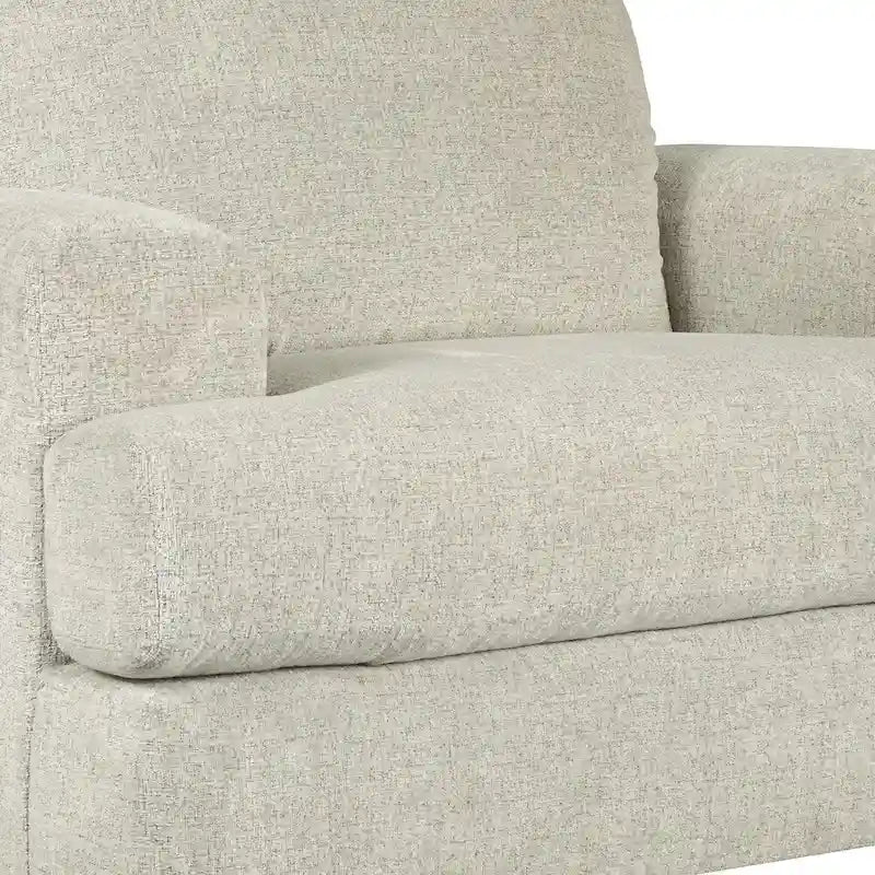 Poltrona d’accento oversize rivestita in tessuto con seduta a T e gambe tubolari