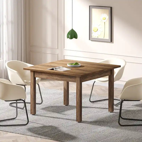 39.4" Square Meeting Table with Solid Wood Legs & Adjustable Foot Pads