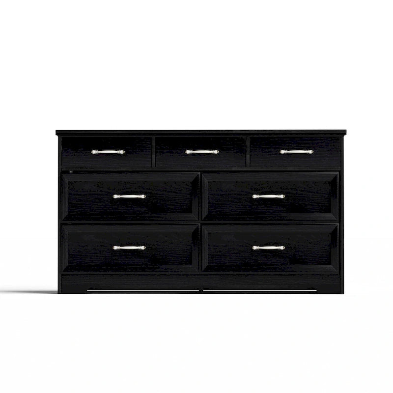 Moderne Kommode mit 7 Schubladen, antiken Metallgriffen und Kippschutz