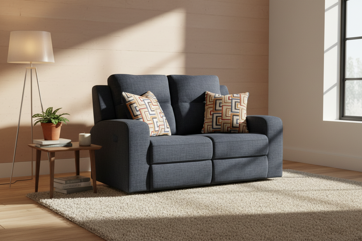 Navy Blue Loveseat Interior Scene